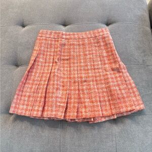 Zara Orange Plaid Mini Skirt